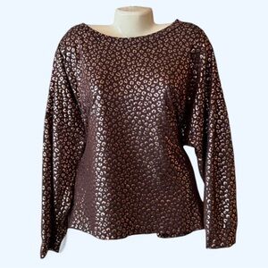 BLUMIN APPAREL Elegant Leopard Print Long Sleeve Top